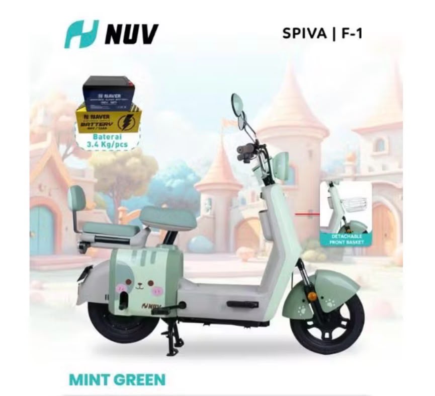 Sepeda listrik NUV SPIVA F1 di showroom Lumajang
