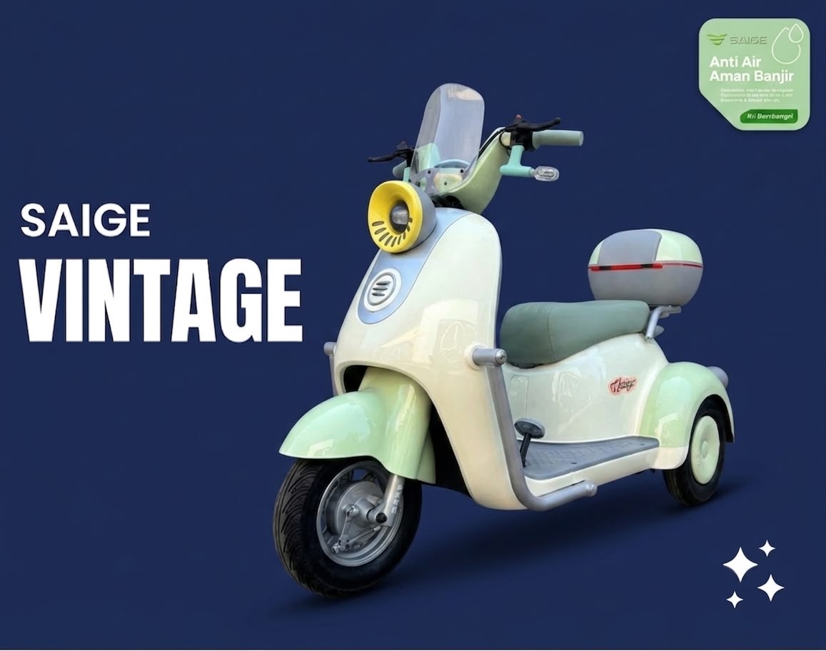 Sepeda listrik SAIGE VINTAGE di showroom Lumajang